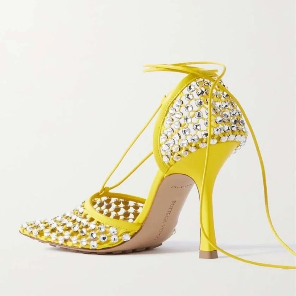 Bottega Veneta Stretch Swarovski Crystals Embellished Pumps, New, Size 36.5 - Picture 3 of 12